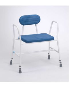 406PU Bariatric Perching Stool Tubular Arms and Padded Back