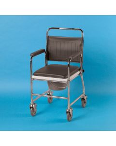 Homecraft Chrome Plated Steel Wheeled Commode