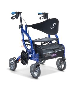 AirGo Fusion 2-in-1 Lightweight Folding Rollator & Transport Chair in rollator mode – A versatile mobility aid that functions as both a rollator and a transport chair, featuring a lightweight folding design for easy storage and travel.