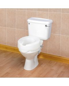 Ashby Easyfit Raised Toilet Seat fitted on a toilet