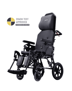 Karma Mobility MVP-502 Reclining Transit Wheelchair – Lightweight, Foldable, Ergonomic Headrest, and Crash Test Approved for Safety