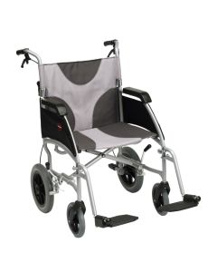 Drive Ultra Lightweight Aluminium Transit Wheelchair – Front View, Model LAWC008A & LAWC012A