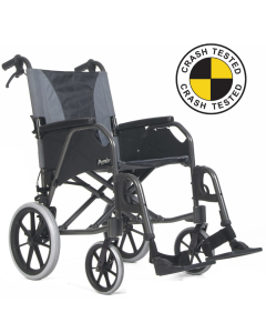 Sunrise Medical Breezy Moonlite Transit Wheelchair with Crash-Tested Logo