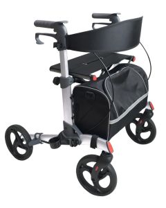 Z-Tec UK Walker 2 Lightweight Double Folding Rollator  Silver colour