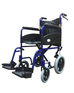 Z-Tec Mobility 601X Lightweight Folding Transit Wheelchair in Blue Frame Colour