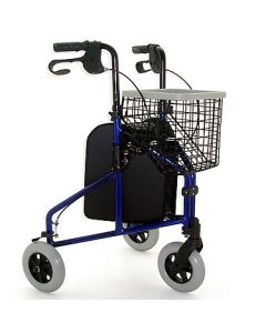 Z-Tec Folding Lightweight Tri Walker with Bag, Basket & Tray